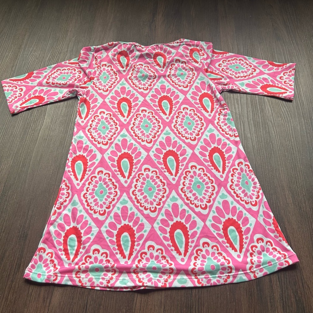 Pink and Red Patterned Dress